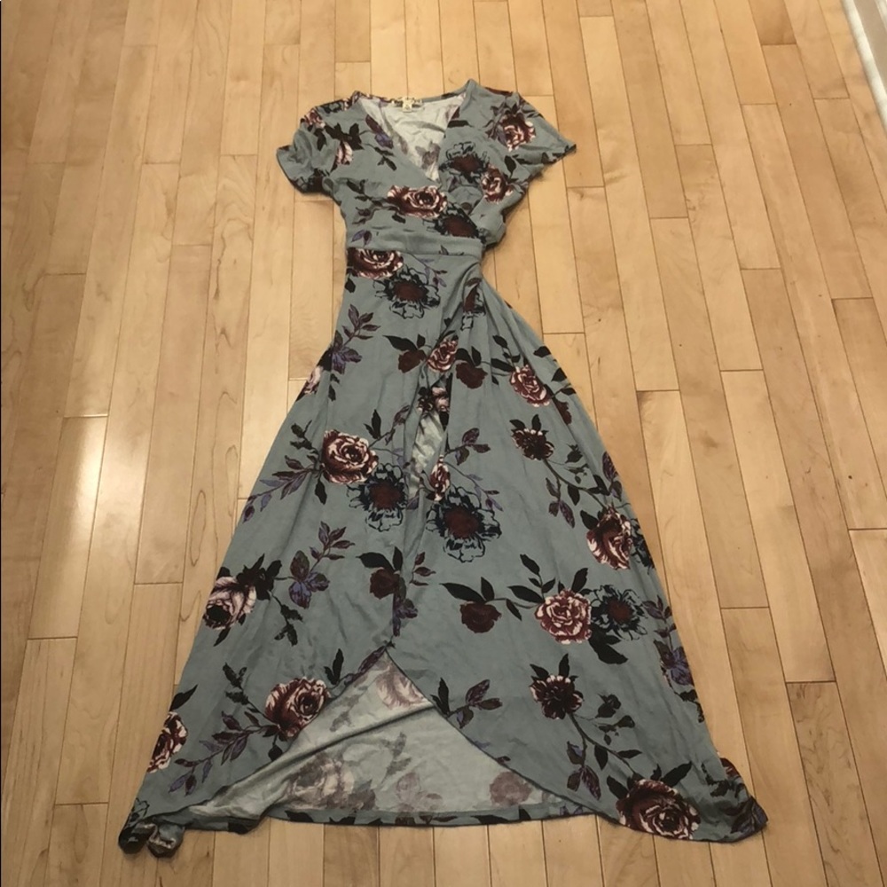 About A Girl Wrap front Maxi Dress
